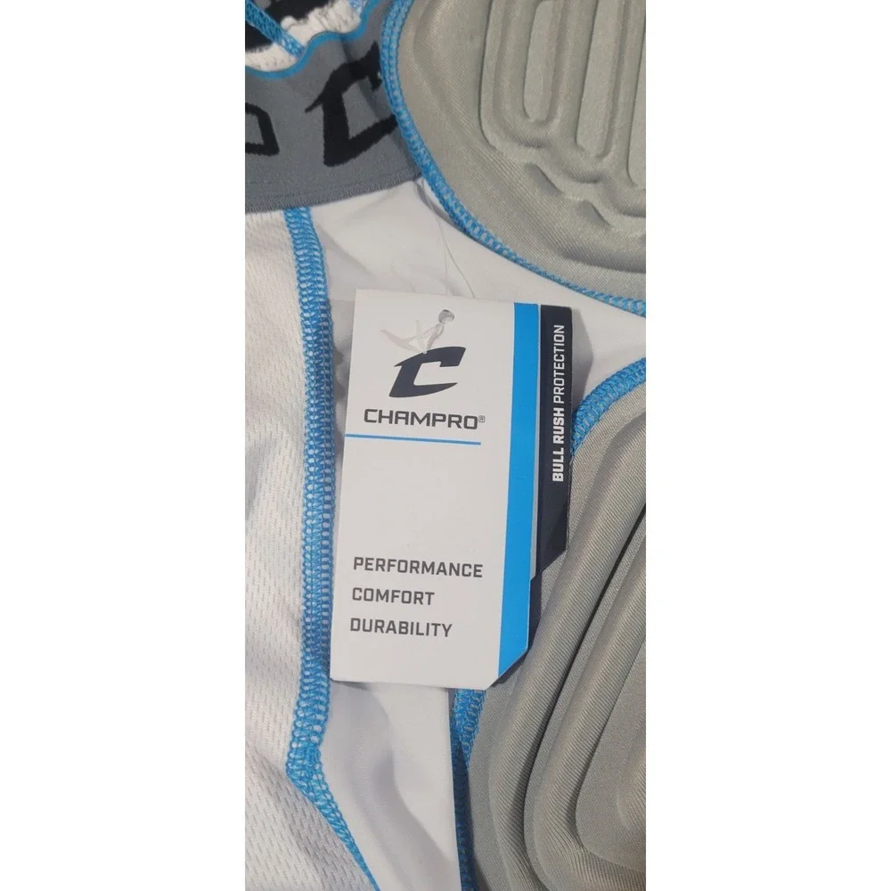 Champro Adult Small ‎ Bull Rush 7 Pad Football Girdle WHITE GRAY New With Tags